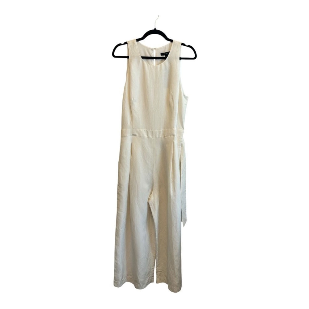NWT Banana Republic White Linen Jumpsuit Size 14